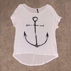 White and Black Short Sleeve Shirt